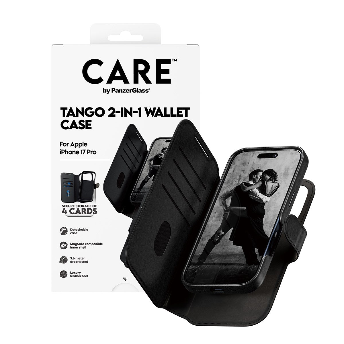 CARE by PanzerGlass® Tango Two-in-One Wallet Case w. MagSafe iPhone 17 Pro
